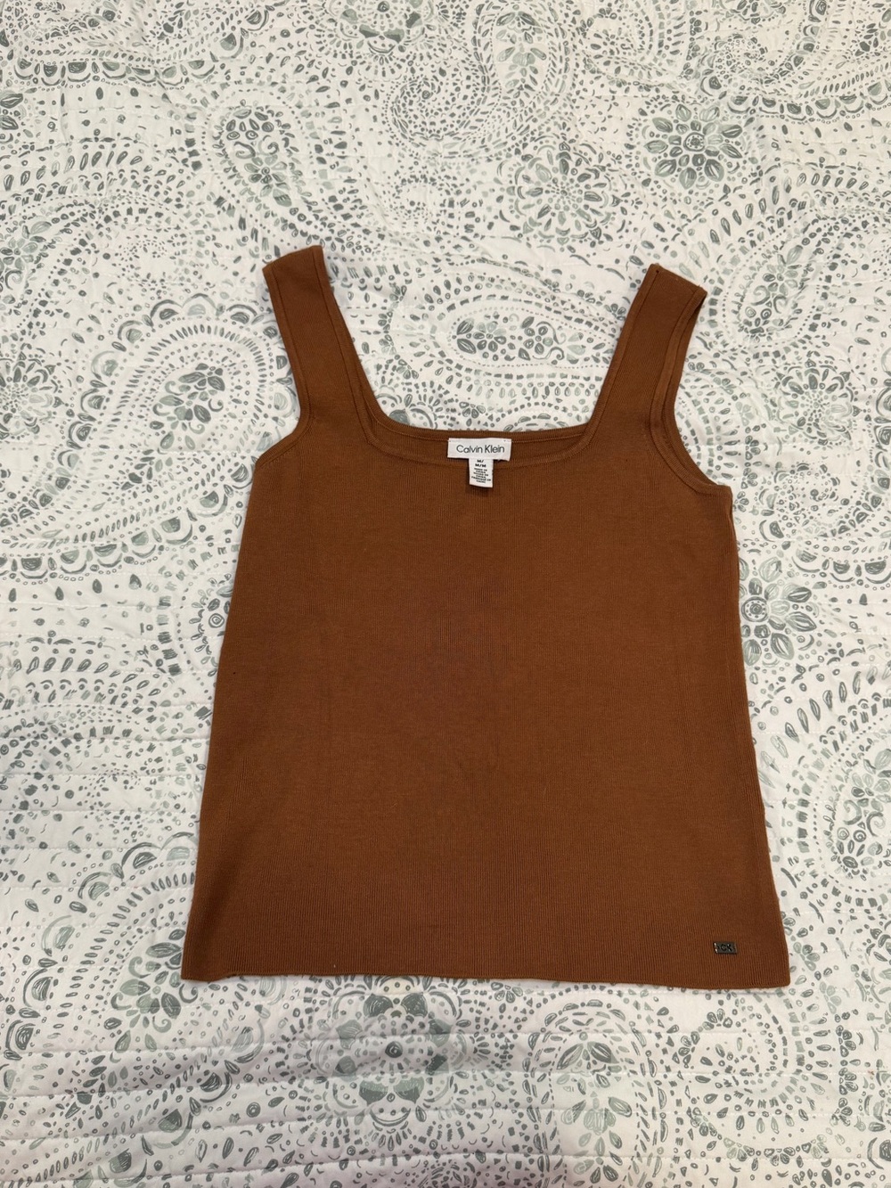 Calvin Klein Women's Rust Brown Square Neck Tank
